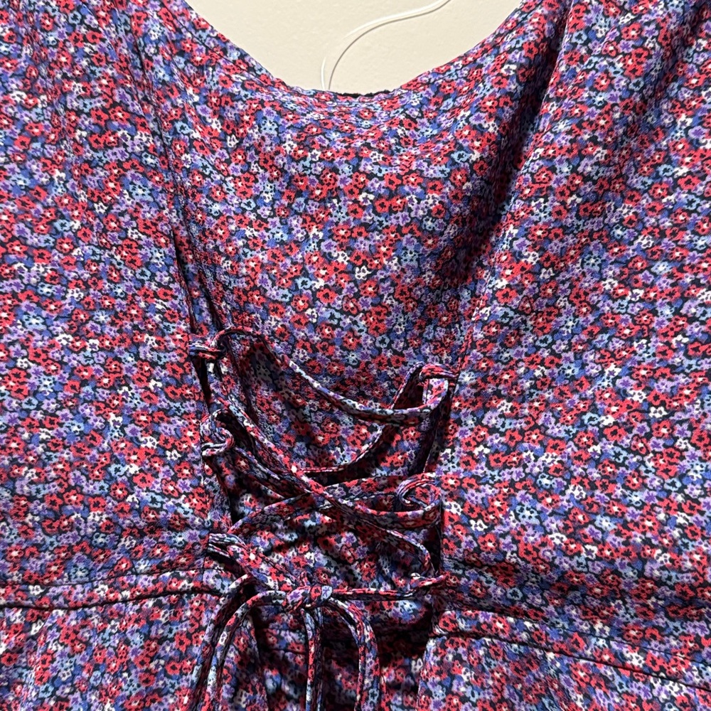Abercrombie & Fitch Purple Ditsy Floral Backless Corset Dress size XS - Picture 7 of 16